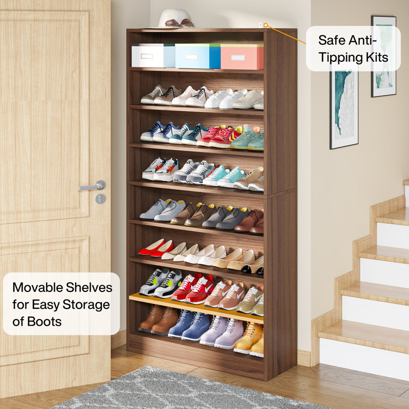 40 Pair Shoe Storage Cabinet, Brown