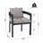 Set Of 2 Outdoor Patio Dining Chair, Aluminum Dark Gray Finish Frame With Beige Cushion-1510660722-1510660723