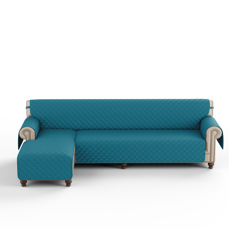 Microfiber / Microsuede Box Cushion Slipcover, 0.2" H x 102" W x 22" D, Deep Blue Microfiber