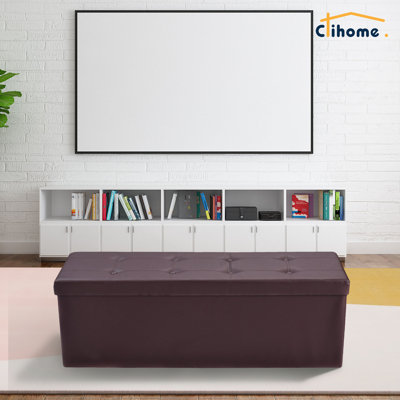 Faux Leather Ottoman