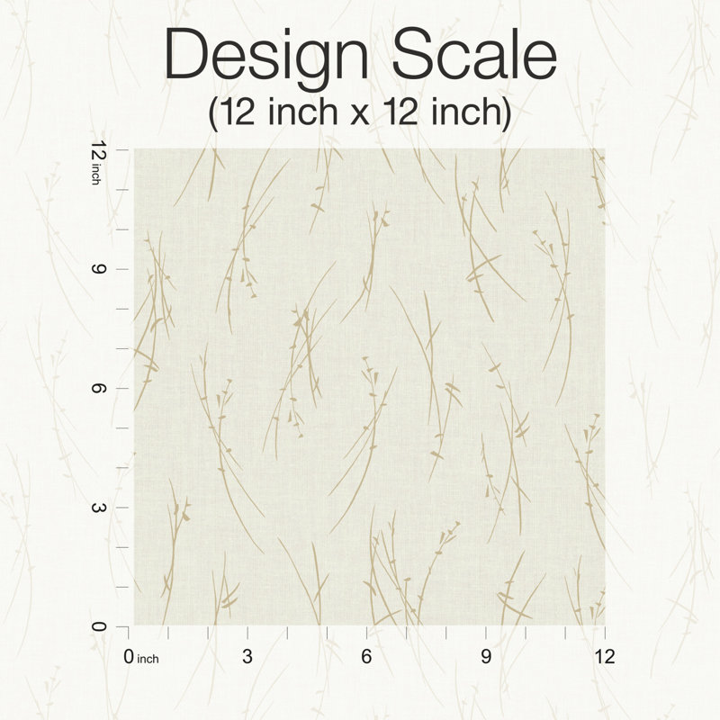 Abstract Metallic Wallpaper Roll, Cream/Gold