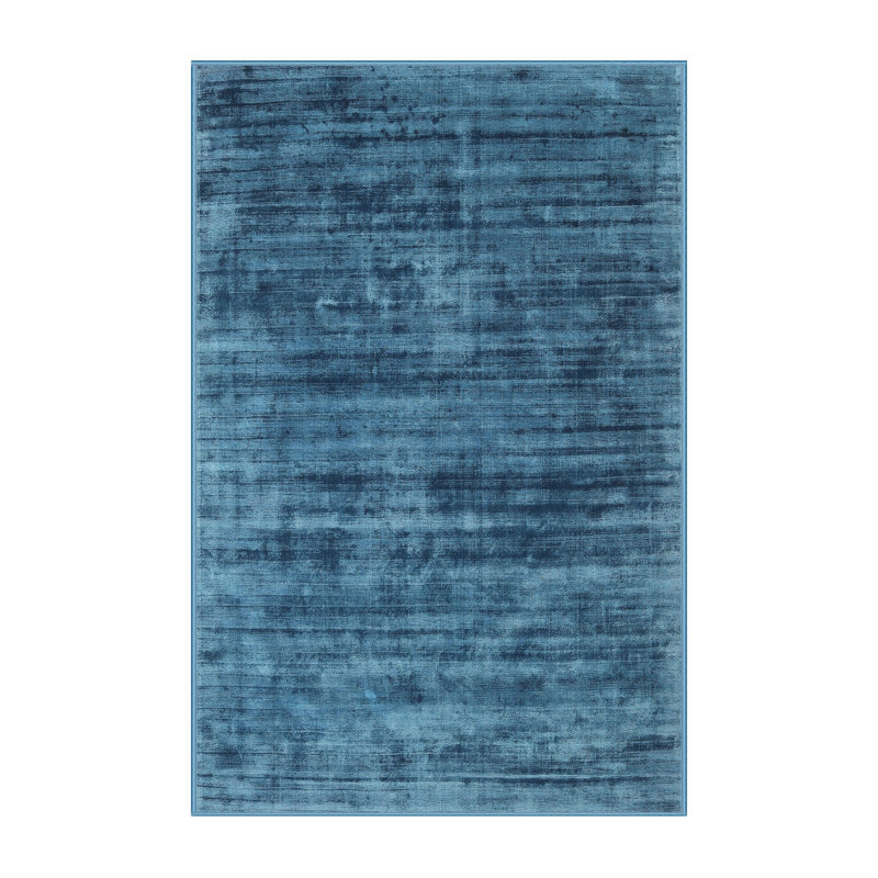 Tapis contemporain bleu foncé, Rectangle 7 pi x 10 pi