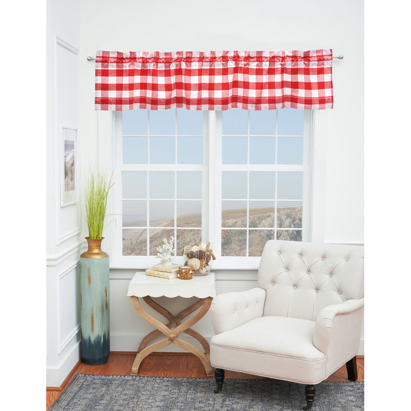 Franklin Cotton Valance Window Treatment, Red