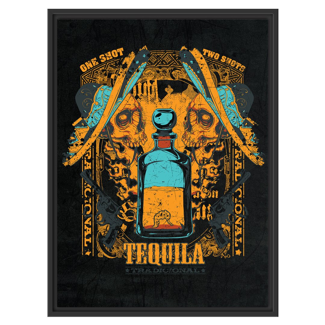 Gerahmtes Wandbild Tequila duel black