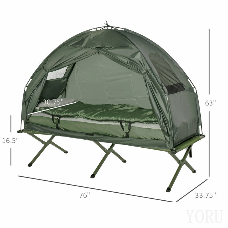 Lit de camping pliant tout-en-un pour adultes, lit de camping portatif pour lit simple