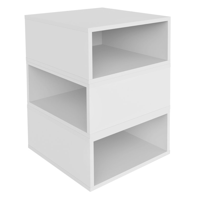 Étagère de rangement en bois Niche Cubo, Blanc, (3 tablettes) H 19,5 po x l 13 po x P 13 po