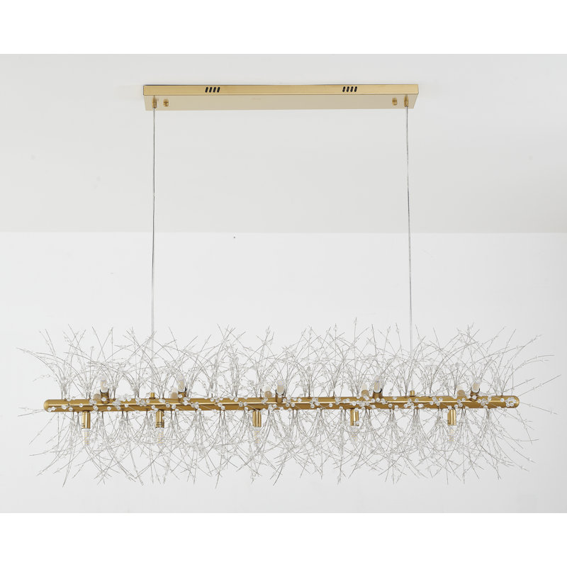 Lustre en cristal linéaire transitionnel 15 lumières