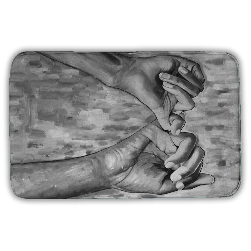 Connected Bath Mat with Non-Slip Backing - Quick Dry Memory Foam Bathroom Rug - Absorbent - Modern Plush Spa-Style - Machine Washable