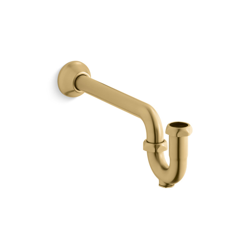 Adjustable P-Trap with Long Tubing Outlet, Vibrant Brushed Moderne Brass