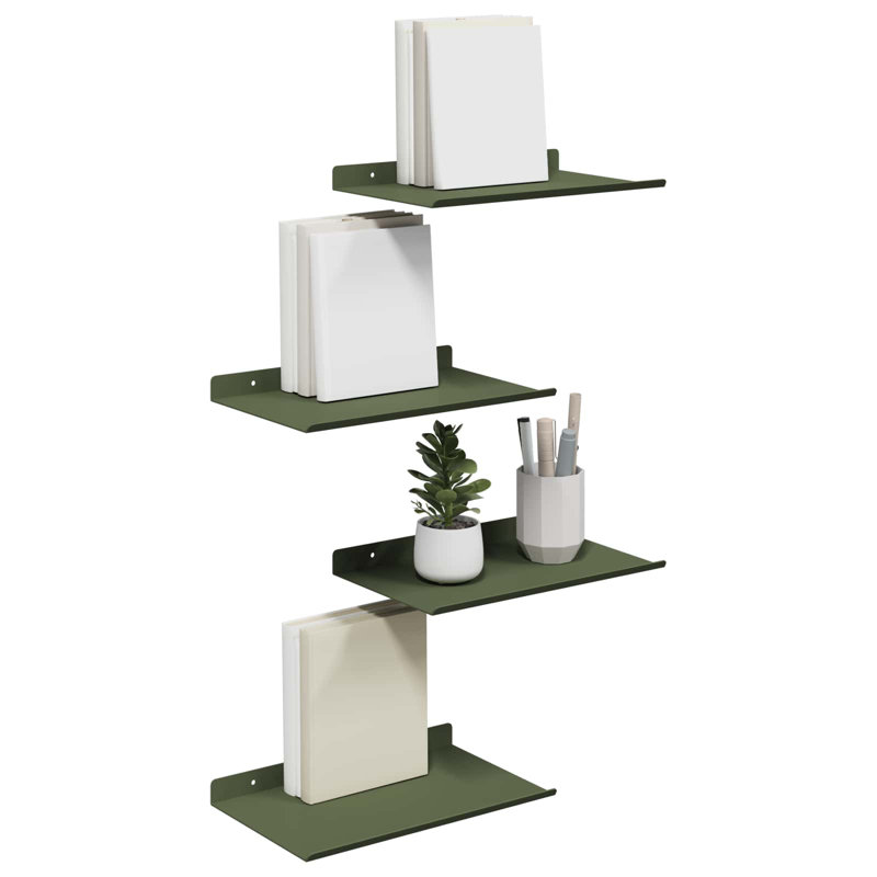 Steel Floating Shelf, Olive Green