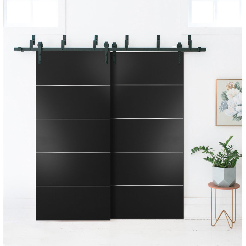 Portes coulissantes planètes noires Planum Flush, 60 po x 84 po
