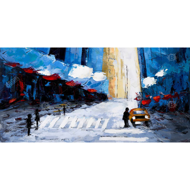 Blue buildings - 15.75"x31.50" Desk mat