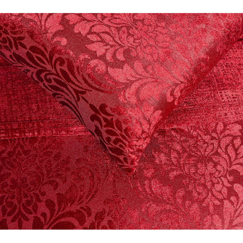 Microfiber Solid Colour Duvet Cover Set, Double Duvet Cover Set + 2 Standard Shams, Burgundy