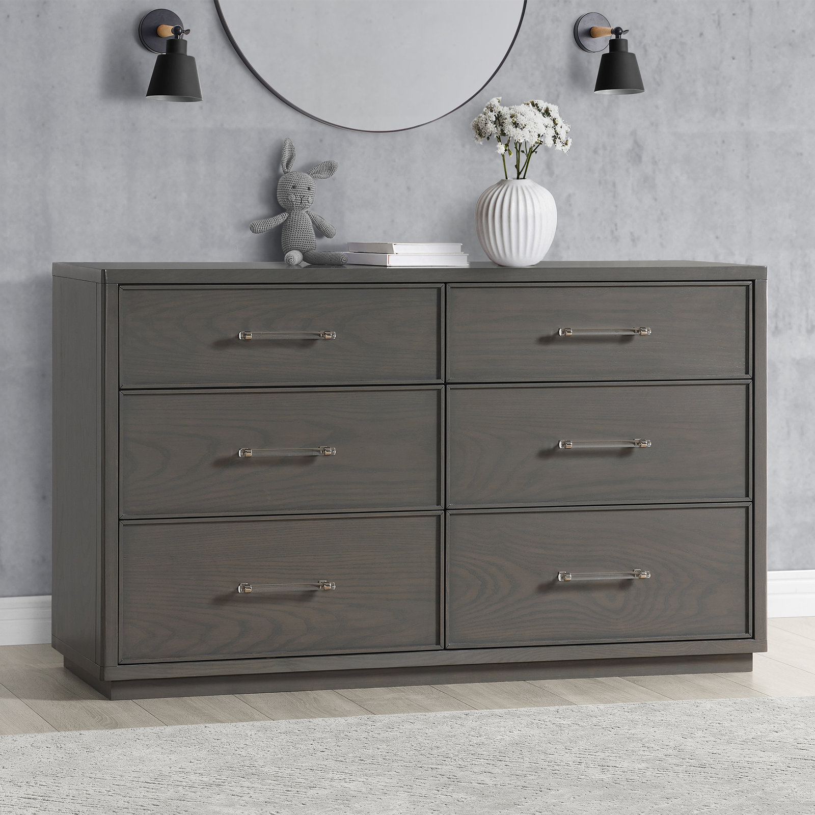 Vienna 6-Drawer Dresser with Acrylic