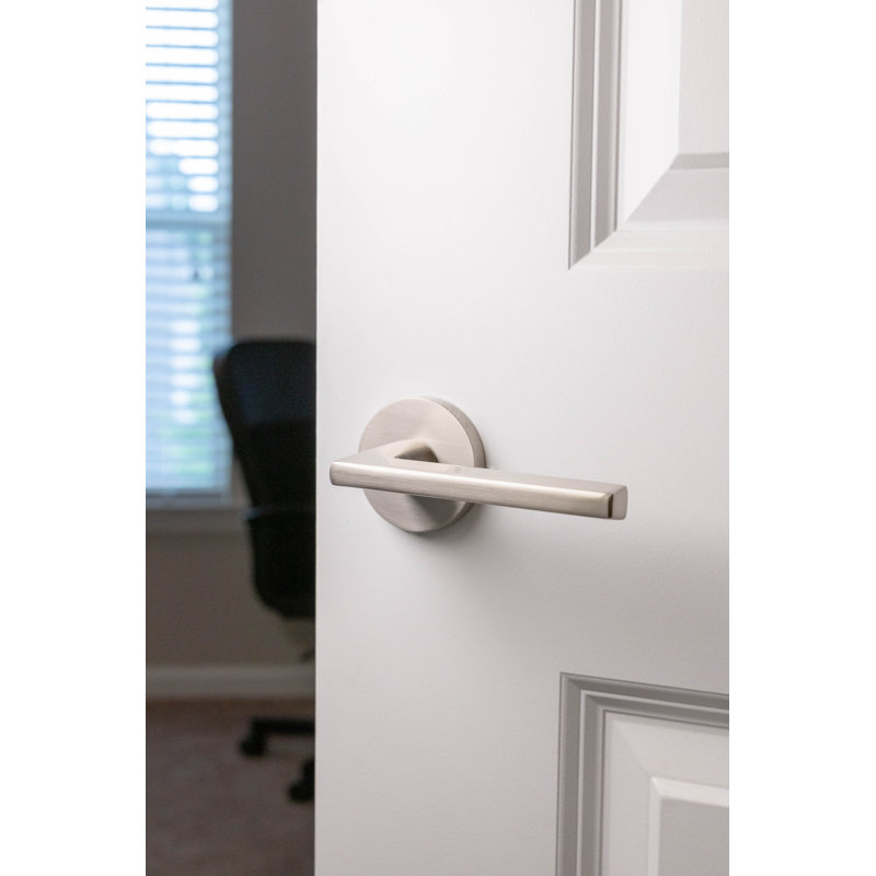 Flat Door Lever with Round Rosette