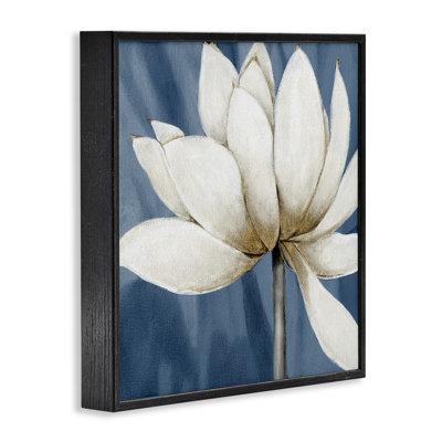 Art de giclée encadrée de pétales de lotus blanc par Carol Robinson