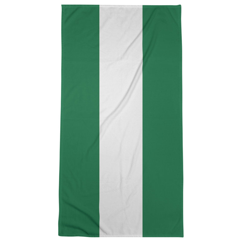 Bath Towel, Green/Off-White