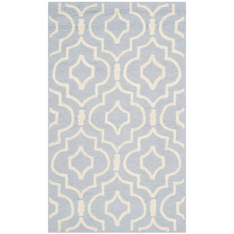 Sol Geometric Wool Hand Woven Area Rug, Rectangle 61 x 91 cm