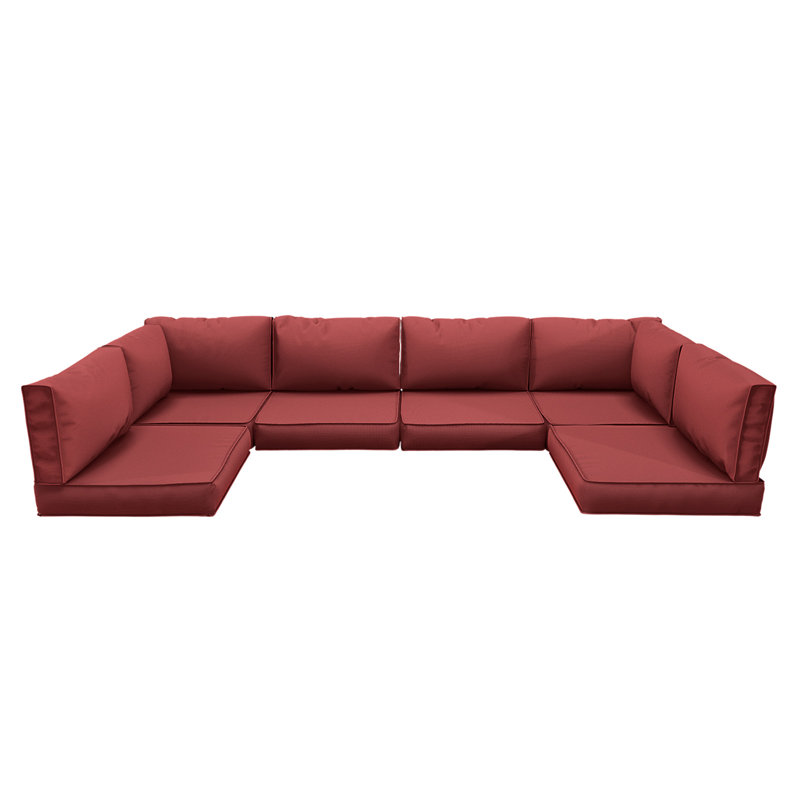 Ensemble de coussins de remplacement pour l'extérieur de 3,5 po d'épaisseur - 6 coussins de siège, 6 coussins de dossier et 2 coussins de coin