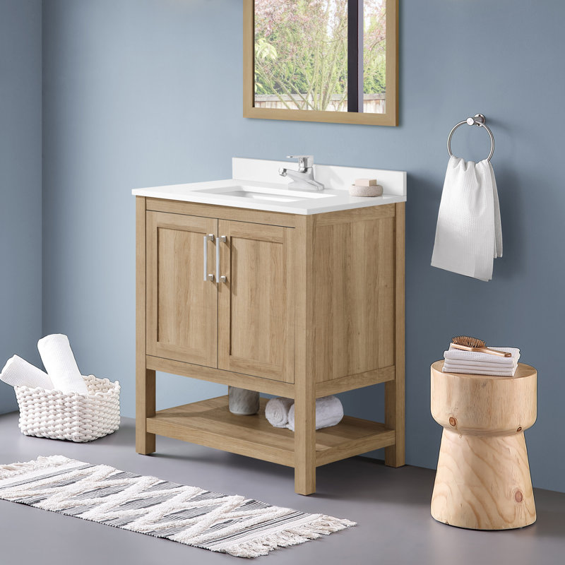 Ensemble de meuble-lavabo simple 30 po Sharol, Chêne