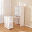Bureau pliable extensible avec tablettes de rangement et roues mobiles, table d'écriture