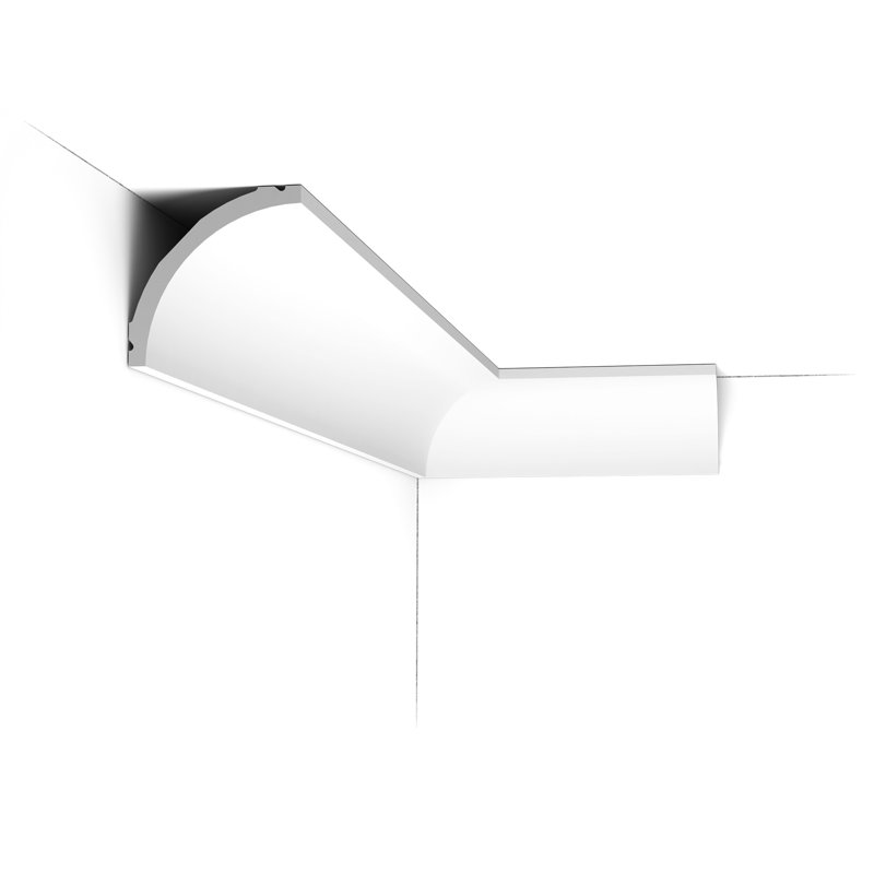 Moulure couronnée en polyuréthane blanc uni apprêté 3 1/8 po x 3 1/8 po x 78 3/4 po