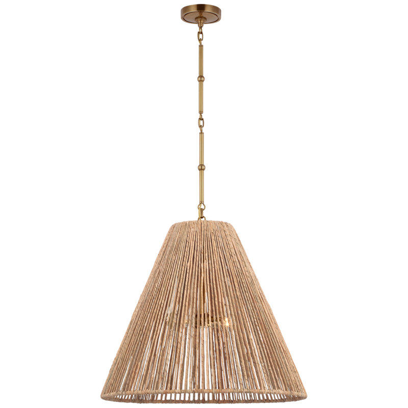 Goodman Pendant by Thomas O'Brien, 22.75" H x 24" W x 24" D, Hand Rubbed Antique Brass