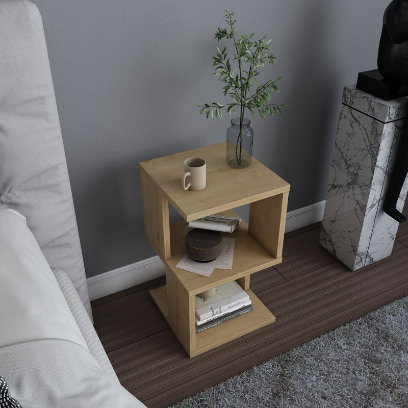 Carter Ergonomic Nightstand, Oak