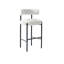 30" Bouclé Upholstered Bar Stool with Curved Back and Metal Frame-655875537-649140020