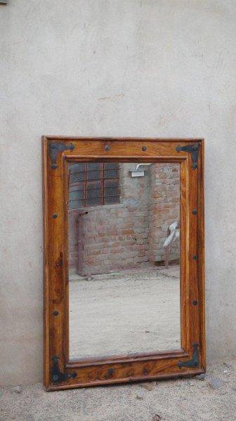 Lola Wood Flat Wall Mirror, 90cm H x 60cm W x 2.5cm D