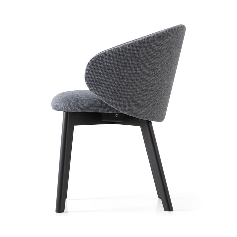 Tuka Upholstered Armchair with Wooden Frame, Graphite, Forest Green