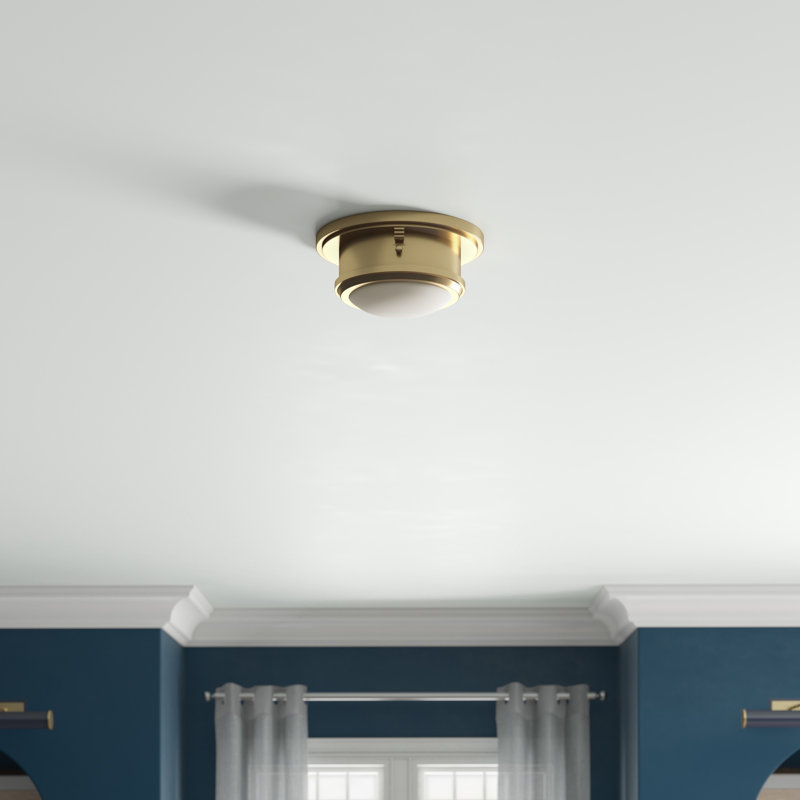 Ralph Lauren Marine Porthole Small Flush Mount, Natural Brass