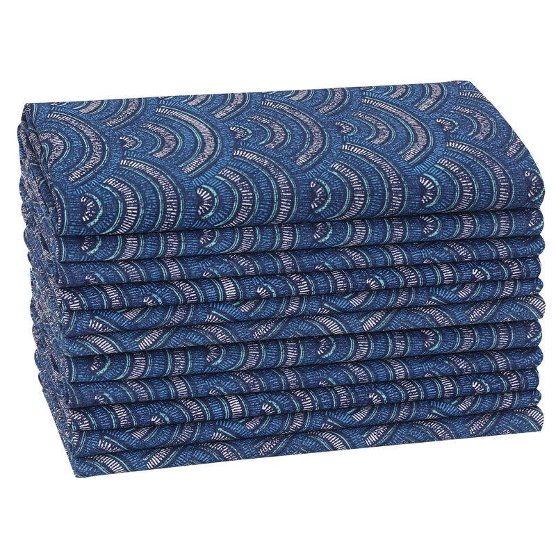 Serviette carrée en polyester, 12, Rose / Bleu