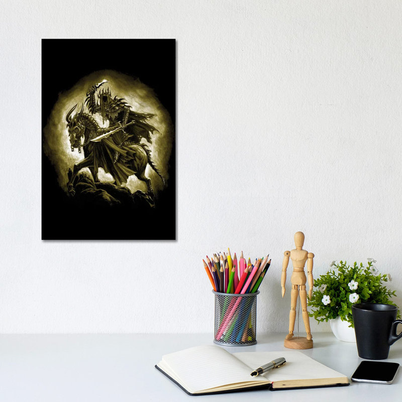 The Black Rider 1 Piece Wall Art on Canvas, 20.32 cm H x 30.48 cm W, Wrapped Canvas