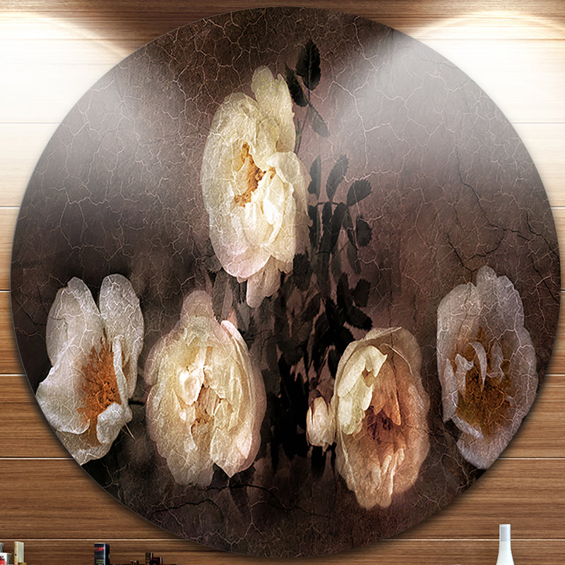 «Wild Roses in Old Peinture Style», impression sur métal, H 23 po x l 23 po x P 1 po