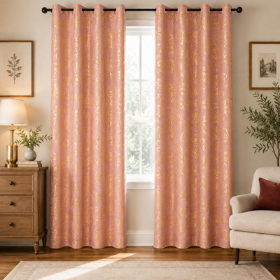 Rideaux à motif de feuilles noires et dorées, 2 panneaux, rideaux en tissu doux pour un rafraîchissement instantané de la pièce, l 52 po x L 84 po, chambre à coucher et salon