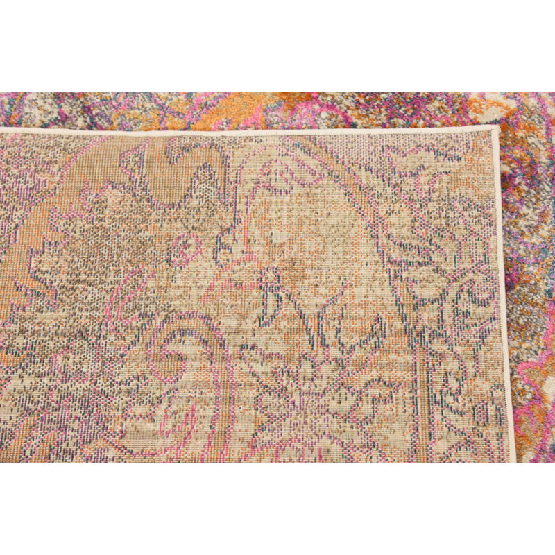 Tapis brun à motif abstrait Sepe, Tapis de couloir 2 pi 7 po x 10 pi
