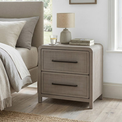 Dovie Solid Wood 2-Drawer Nightstand With Usb Charger