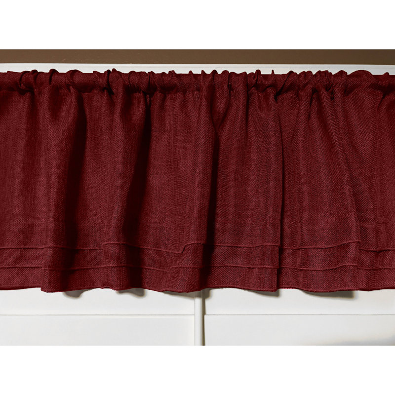 Piaf Tailored Window Valance, Red