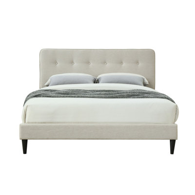 Queen Sized Upholstered Bed In A Box W/ USB