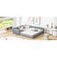 Lit plateforme tapissier grand et simple TG, lit mère et enfant, similicuir