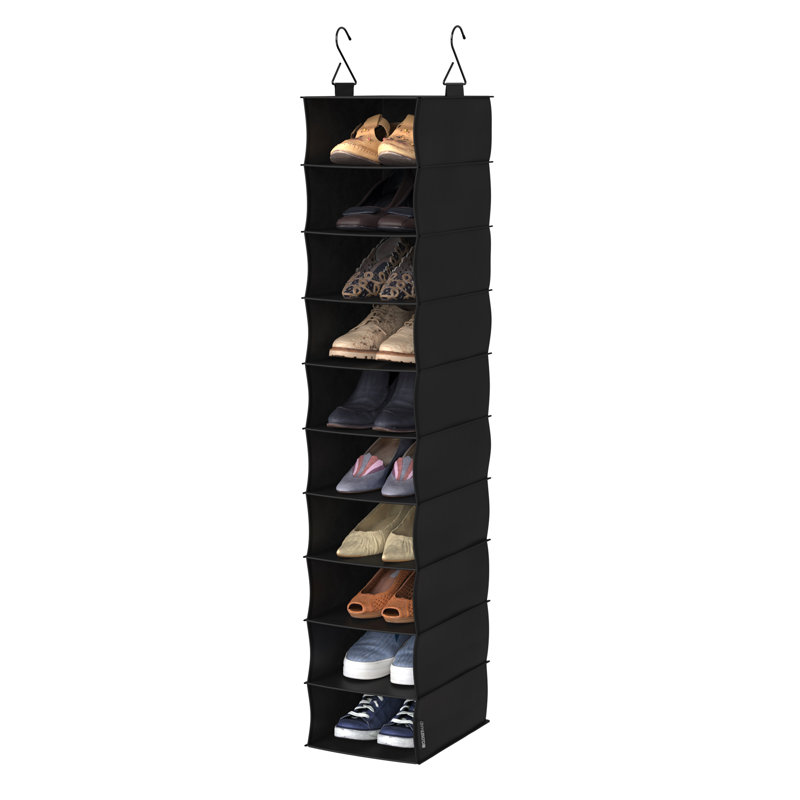 2 pièces Organisateur de chaussures en tissu sous le lit et à 10 tablettes