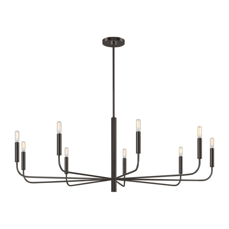 Brianna Wide Chandelier, Aged Iron