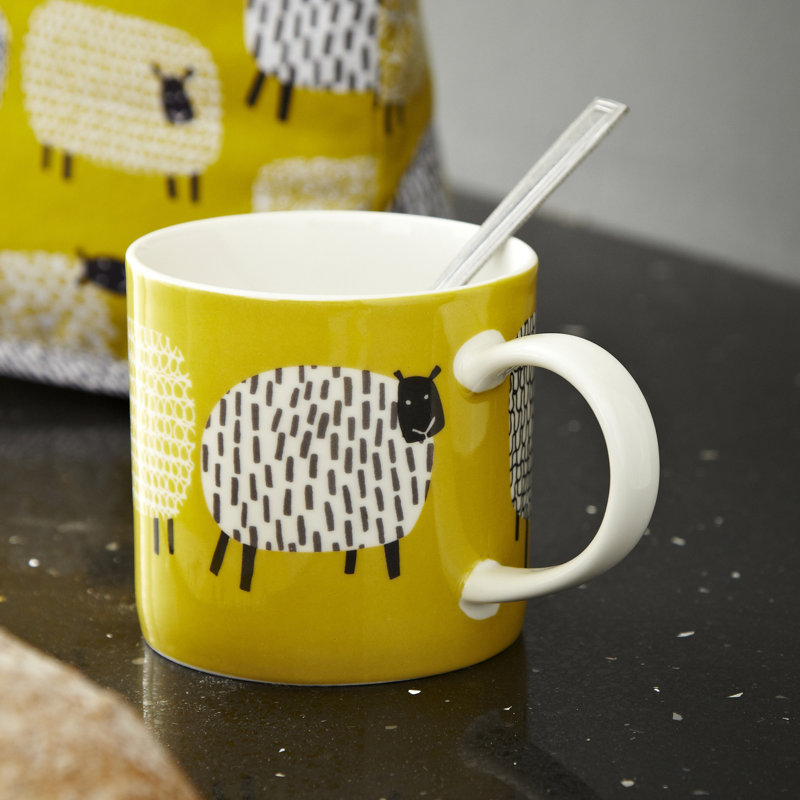 Dotty Sheep Bone China Coffee Mug