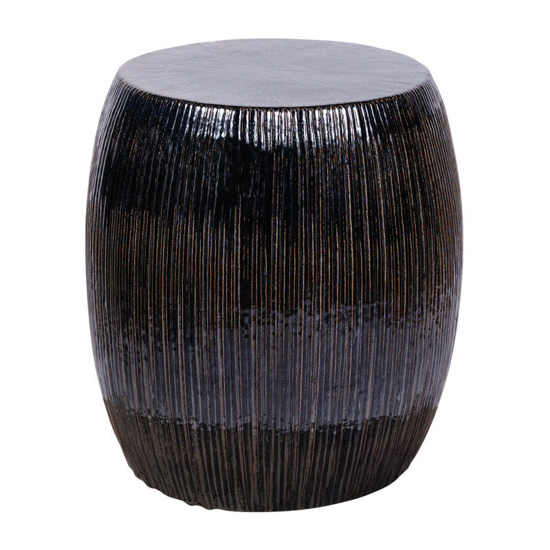Sunburst Garden Stool, Smoke Semi Gloss
