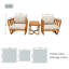 2 - Person Acacia Wood Patio Dining Set with Square Table , Cushions Included