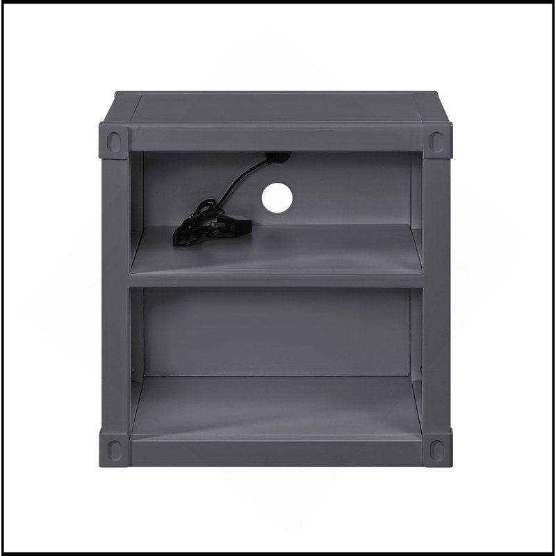 Nightstand W/USB, Gunmetal