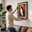 Geometric Penguin Art Deco - Framed Print-914450449-914450460