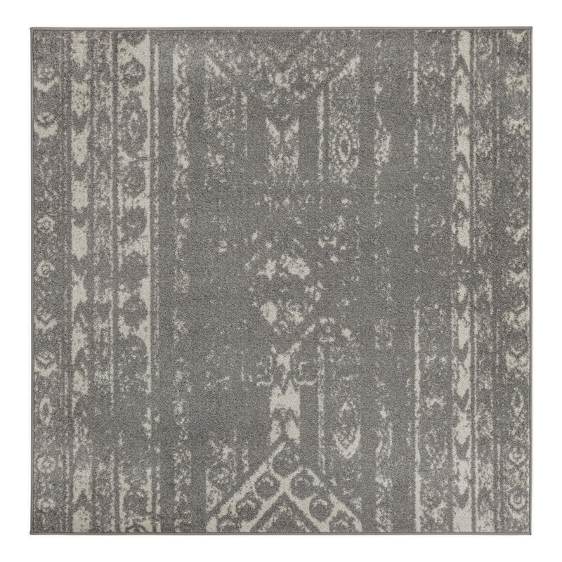 Geometric Indoor Rug, Square 5'3"