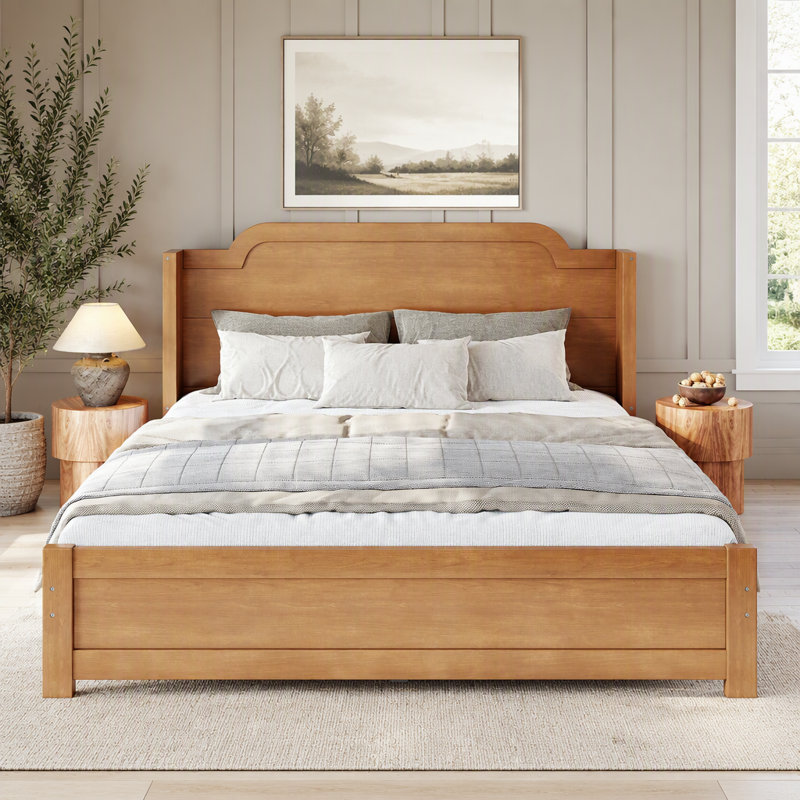 Wingback Bed, Queen, Natural